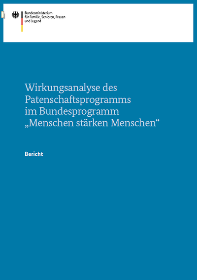 Titelseite des Berichts zur Wirkungsanalyse des Patenschaftsprogramms "Menschen stärken Menschen"