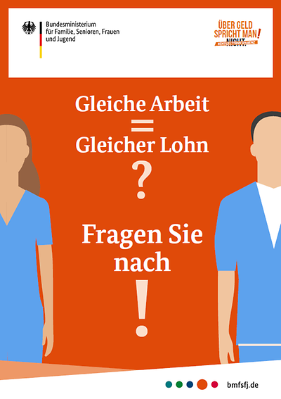 Titelseite des Flyers "Gleiche Arbeit - Gleicher Lohn"