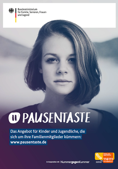 Plakat "Pausentaste" - Motiv Mädchen