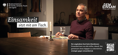 Titel Einsamkeit sitzt mit am Tisch