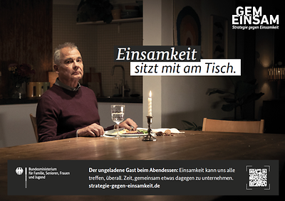 Plakat "Einsamkeit sitzt mit am Tisch"