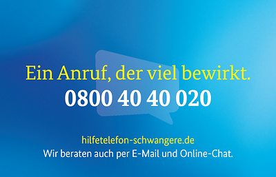 Infokarte zum Hilfetelefon Schwangere in Not