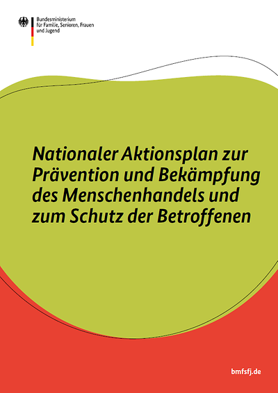 Titelseite vom Nationalen Aktionsplan zur Prävention und Bekämpfung des Menschenhandels und zum Schutz der Betroffenen