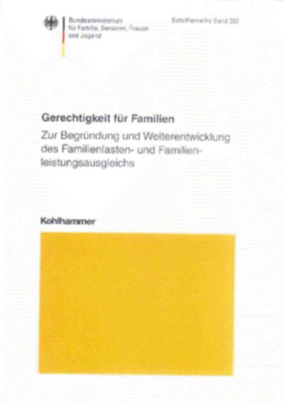 Deckblatt der Schriftenreihe Gerechtigkeit für Familien