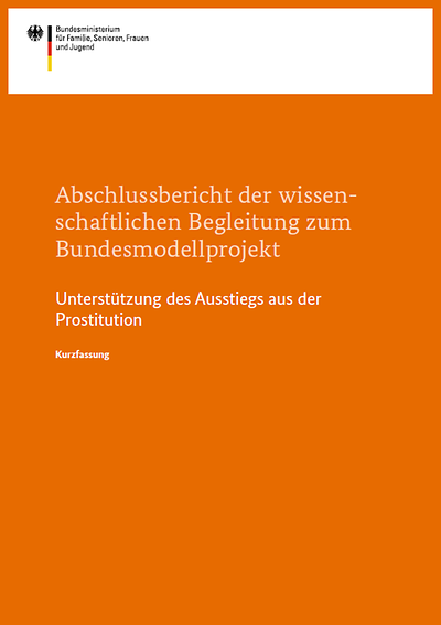 Cover der Broschüre "Unterstützung des Ausstiegs aus der Prostitution"